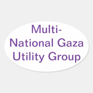 Pegatina Ovalada Utilidades Multinacionales de Gaza Hankamer Artjun