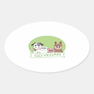 Pegatina Ovalada Va el vegano