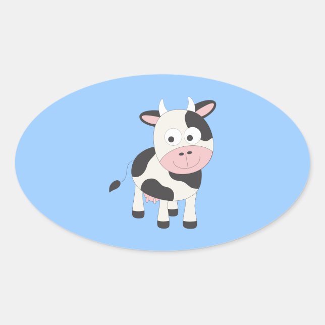 Pegatina Ovalada Vaca cutánea (Anverso)