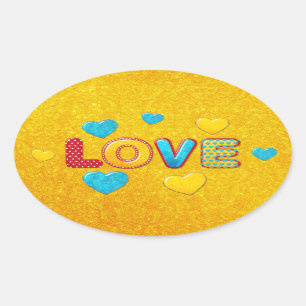 Pegatina Ovalada Valentine Fun 3D Mix and Match 2