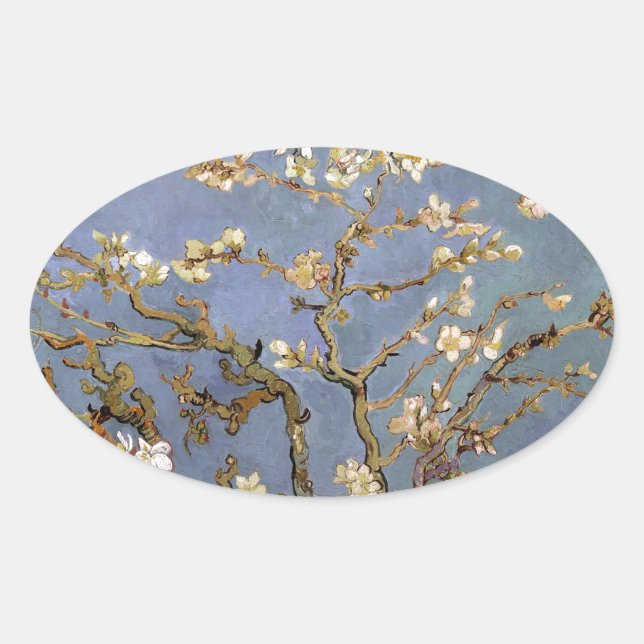 Pegatina Ovalada Van Gogh Almond Blossom (Anverso)