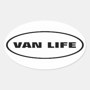 Pegatina Ovalada VAN LIFE Nomad Adventure Travel Camping Lifestyle