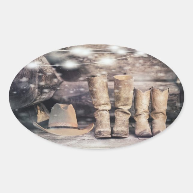 Pegatina Ovalada Vaquero (Anverso)