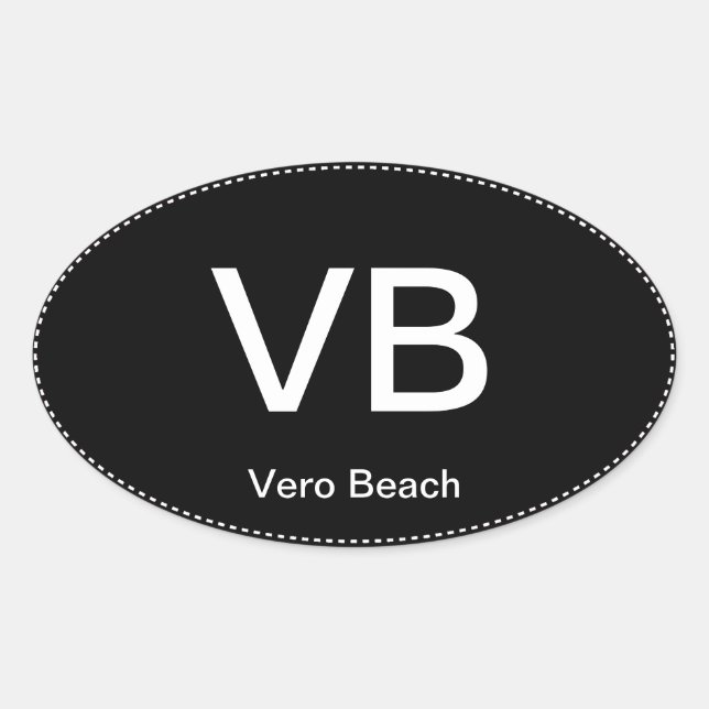 Pegatina Ovalada VB Vero Beach Oval Bumper Sticker (Anverso)