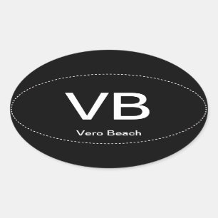 Pegatina Ovalada VB Vero Beach Oval Bumper Sticker