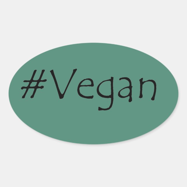 Pegatina Ovalada #Vegan (Anverso)