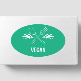 Pegatina Ovalada Vegan Food Label