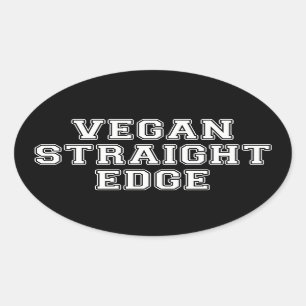 Pegatina Ovalada Vegan Straight Edge