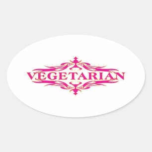 Pegatina Ovalada Vegetariano