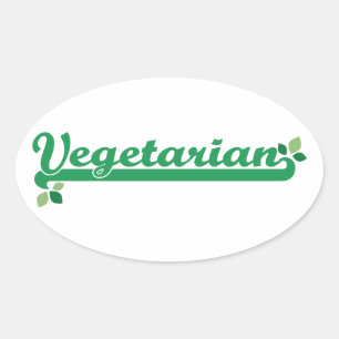 Pegatina Ovalada Vegetariano