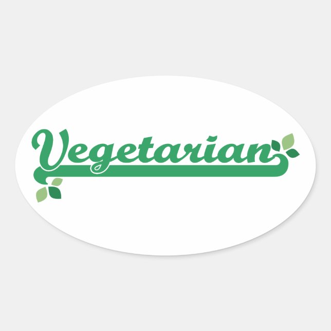 Pegatina Ovalada Vegetariano (Anverso)