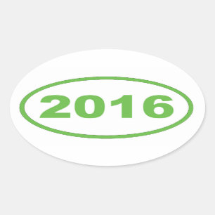 Pegatina Ovalada Verde claro de 2016
