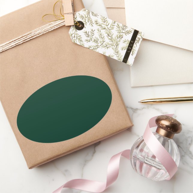 Pegatina Ovalada Verde oscuro (Regalar)