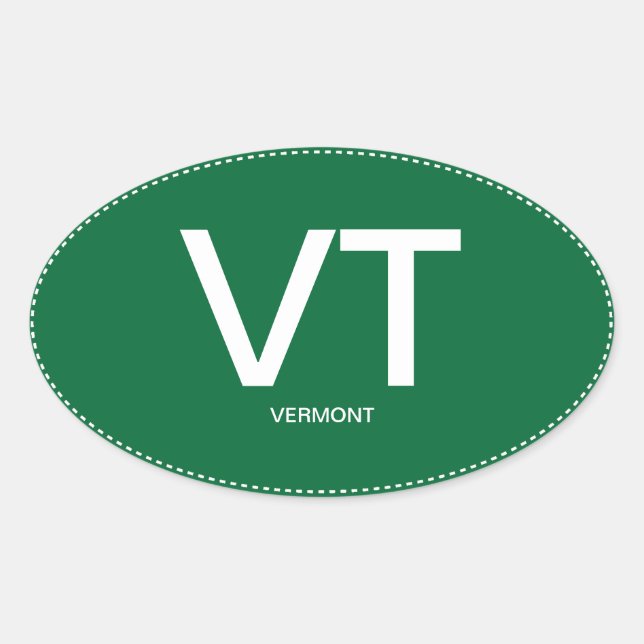 Pegatina Ovalada Vermont Oval Bumper Sticker (Anverso)