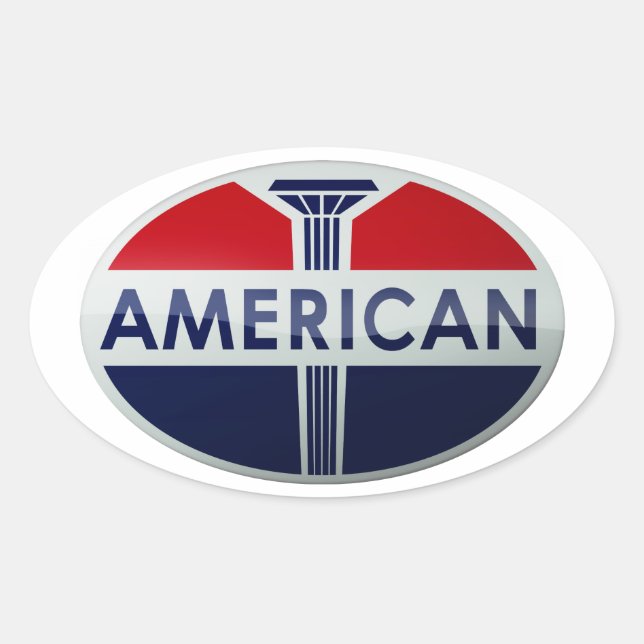 Pegatina Ovalada Versión americana del cristal de la muestra del (Anverso)