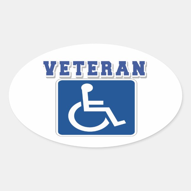 Pegatina Ovalada Veterano discapacitado (Anverso)