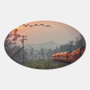 Pegatina Ovalada Viajar