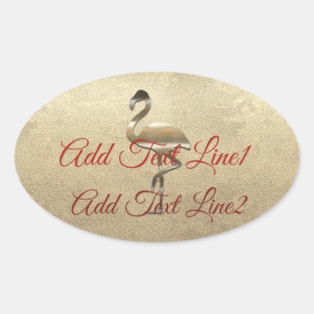 Pegatina Ovalada Viaje de vacaciones de oro retro (Anverso)