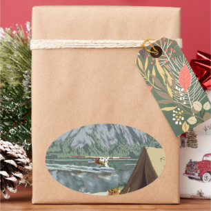 Pegatina Ovalada Viajes de Alaska