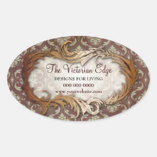 Pegatina Ovalada Victorian Aesthetic Damask Promotional Stickers