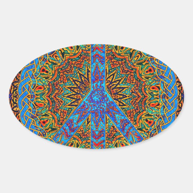 Pegatina Ovalada Vida pacífica (Anverso)