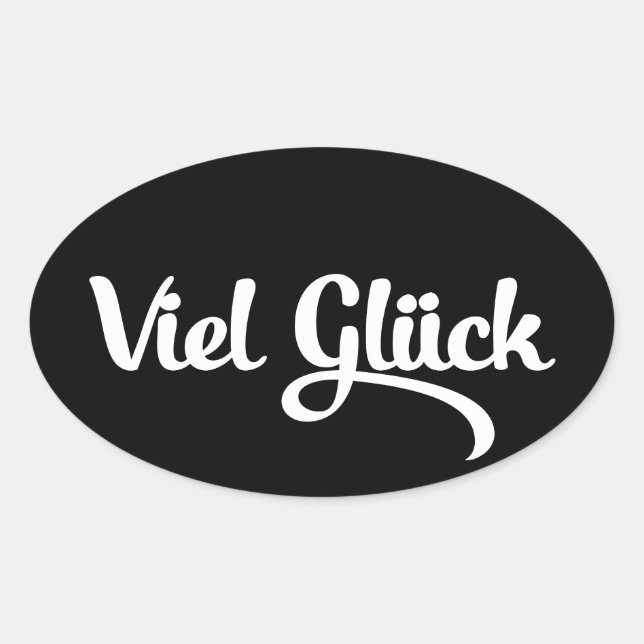 Pegatina Ovalada Viel Glück | Idioma alemán de buena suerte (Anverso)