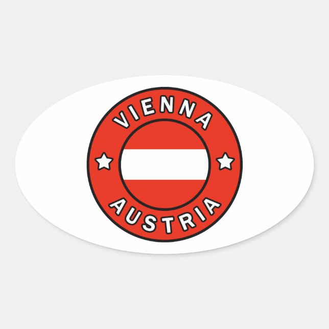 Pegatina Ovalada Viena Austria (Anverso)