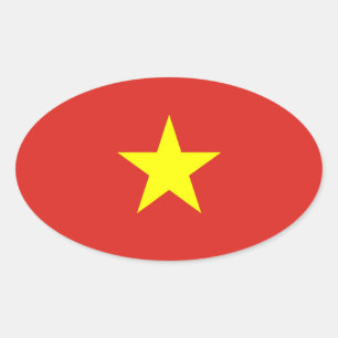 Pegatina Ovalada Vietnam - Bandera Vietnamita