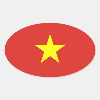 Pegatina Ovalada Vietnam - Bandera Vietnamita