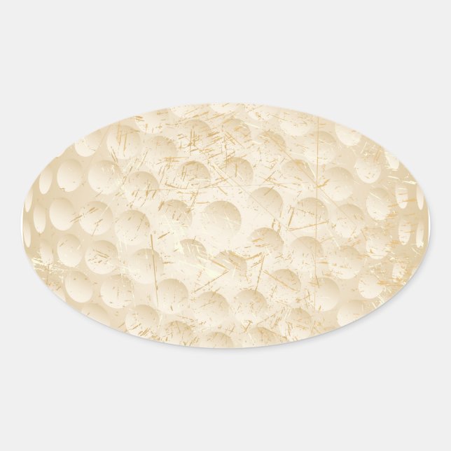 Pegatina Ovalada vintage de pelota de golf (Anverso)