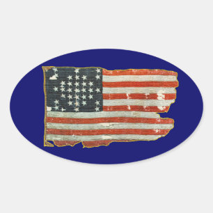 Pegatina Ovalada Vintage Pegatinas de la Bandera Antiamericana