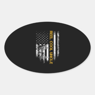 Pegatina Ovalada Vintage USA Bandera Americana Reel Guay Tío Funny