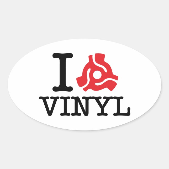 Pegatina Ovalada Vinyl adaptador I 45 (Anverso)