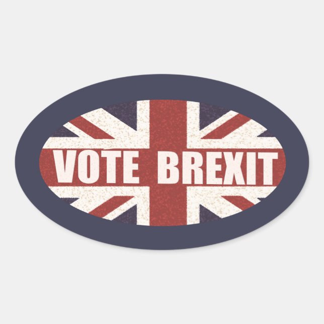 Pegatina Ovalada Votar por los stickers Brexit (Anverso)