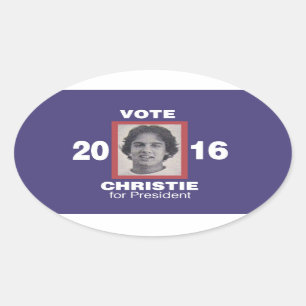 Pegatina Ovalada Vote Christie para Presidente 2016