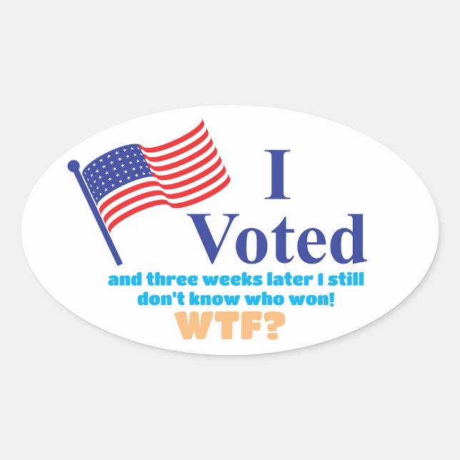 Pegatina Ovalada Voté ¿qué? (Anverso)