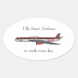 Pegatina Ovalada Vuelo en Janet Airlines