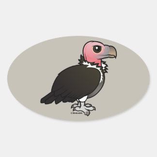 Pegatina Ovalada Vultura de cara lenteja