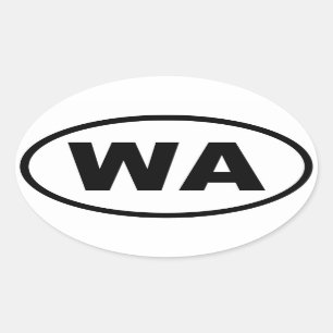 Pegatina Ovalada WA Washington