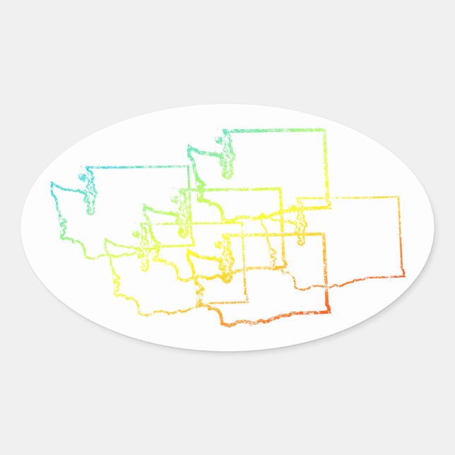 Pegatina Ovalada washington chill blur (Anverso)