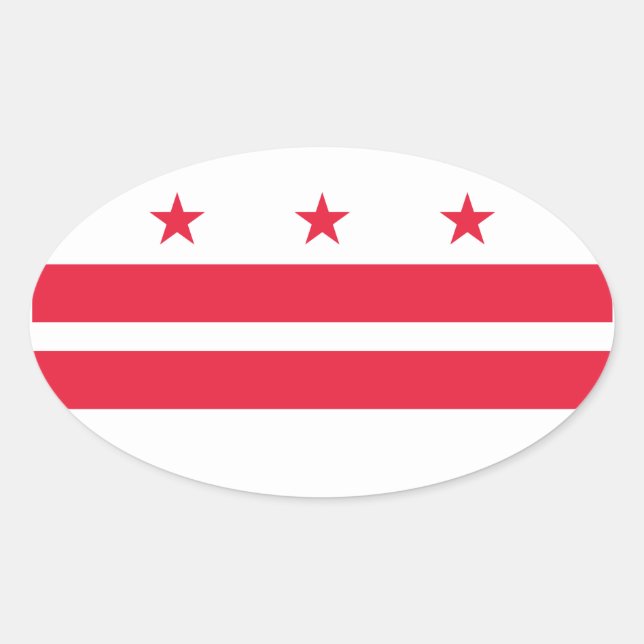 Pegatina Ovalada Washington DC (Anverso)