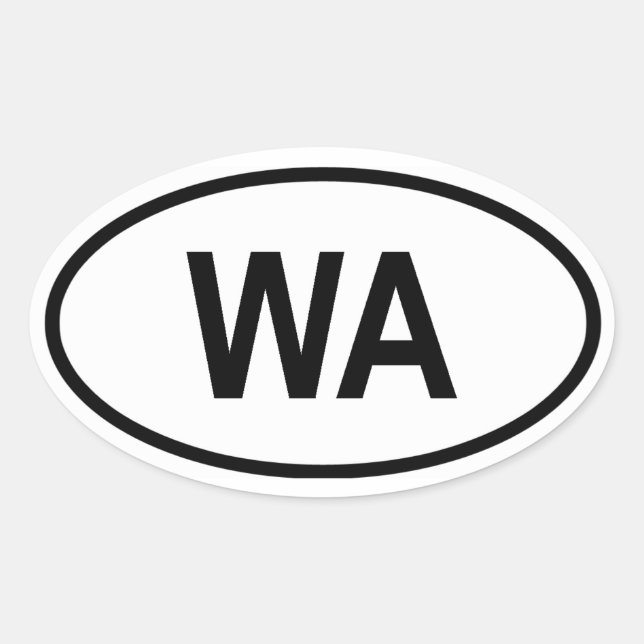 Pegatina Ovalada Washington "WA" (Anverso)
