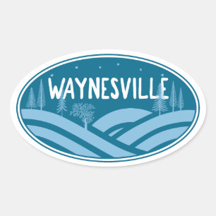 Pegatina Ovalada Waynesville North Carolina al aire libre