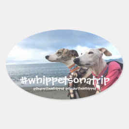 Pegatina Ovalada #whippetsonatrip en Australia Occidental