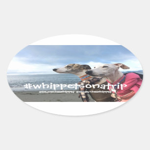 Pegatina Ovalada #whippetsonatrip en WA