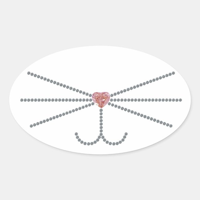 Pegatina Ovalada Whiskers (Anverso)
