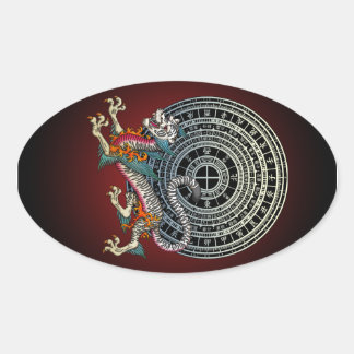 Pegatina Ovalada White Tiger 01