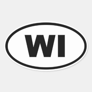 Pegatina Ovalada WI Wisconsin