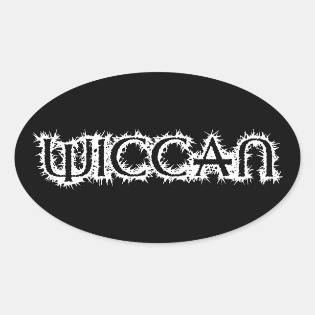 Pegatina Ovalada Wiccan (Anverso)