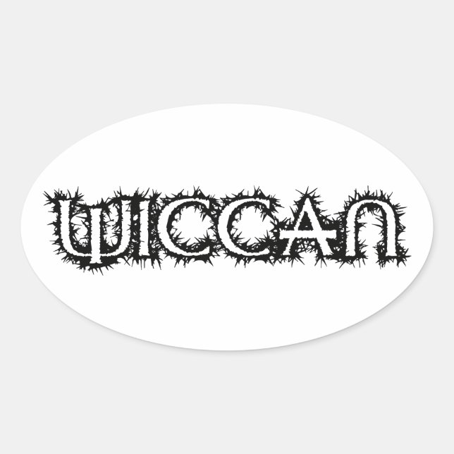 Pegatina Ovalada Wiccan (Anverso)